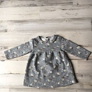 Zara Long Blue Dress with White Houses 9-12 Months